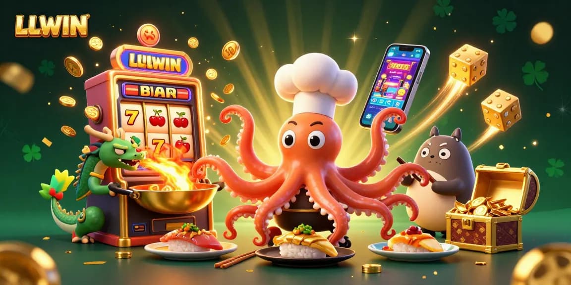 Experience the thrilling LLWIN casino with vibrant characters in a dynamic slot scene.