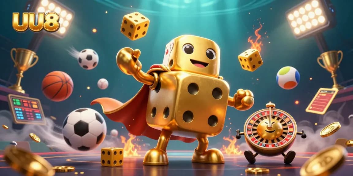 Winning strategies at UU88 showcased in a lively casino-themed 3D illustration.