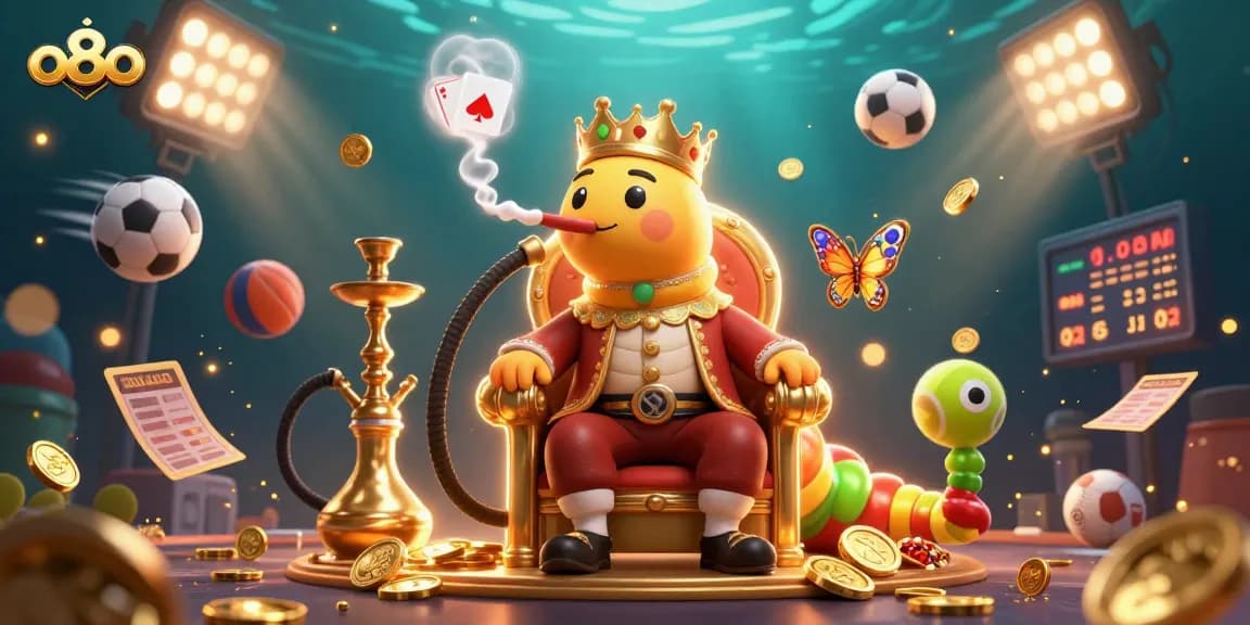 Engage in the vibrant o8oo casino scene, featuring a caterpillar hookah-master and dynamic sports elements.