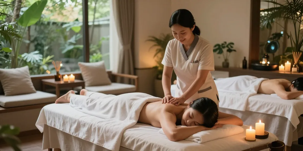 Experience the ultimate 성남출장마사지 in a tranquil spa, featuring a therapist and serene ambiance.