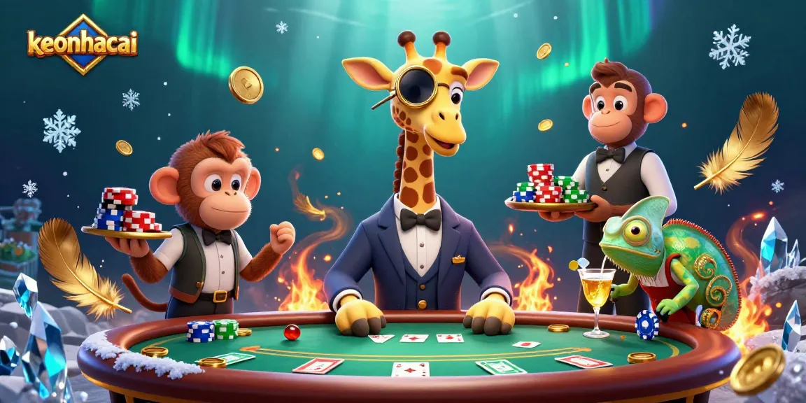 Experience thrilling keonhacai betting action with a high-roller giraffe and vibrant casino atmosphere.