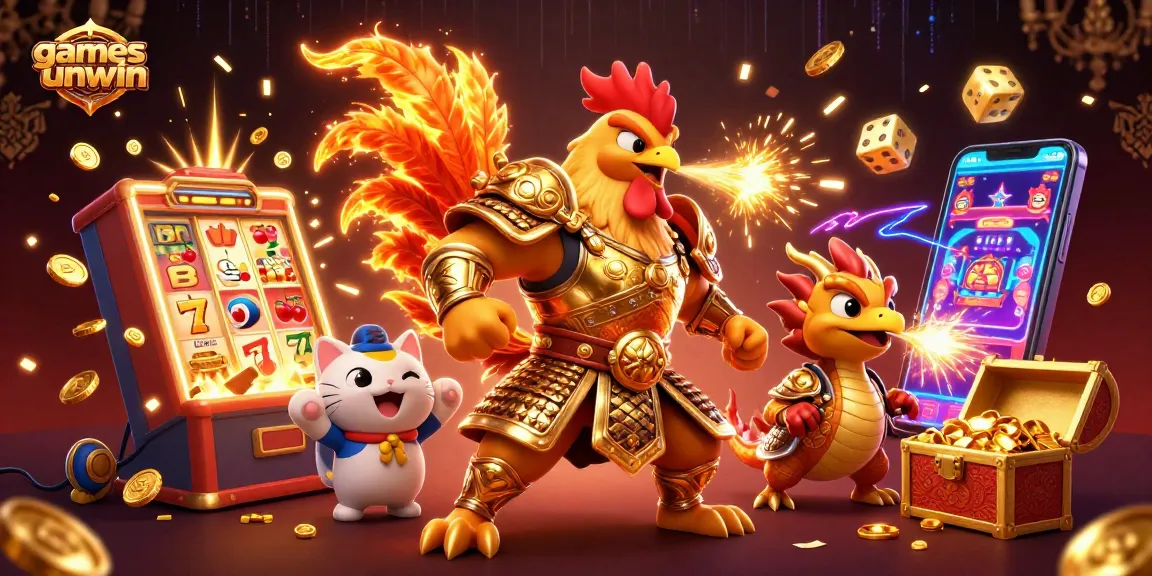 Experience exciting gameplay with gamesunwin's vibrant casino scene featuring dynamic slot elements!