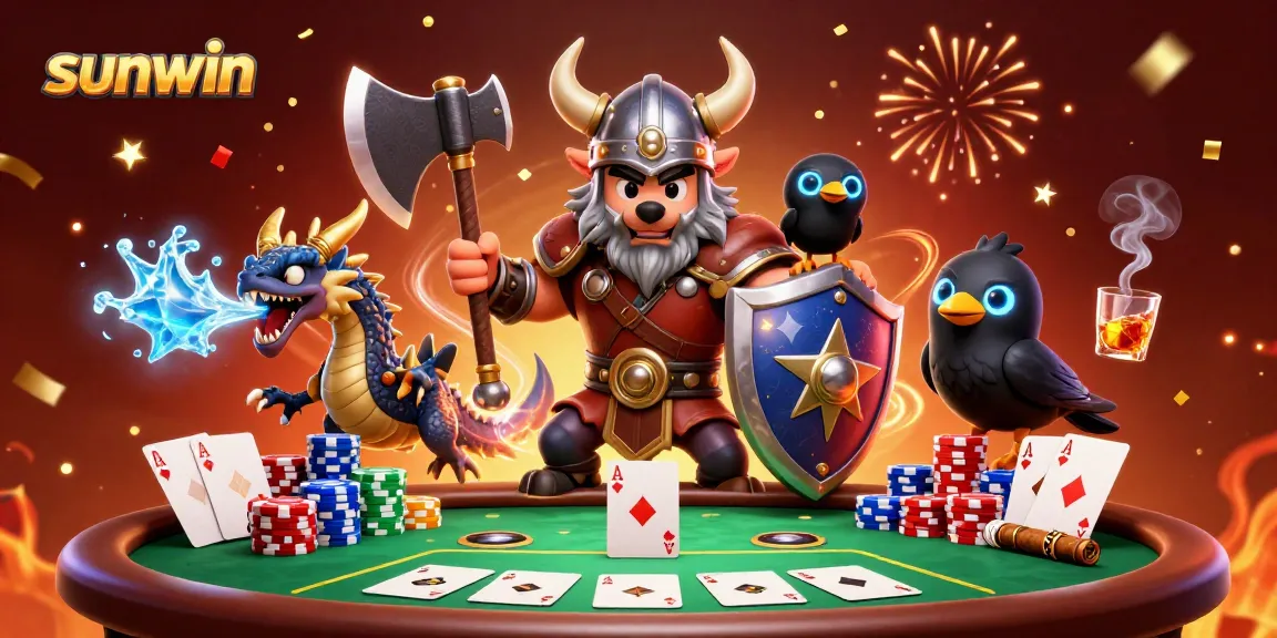 Engage in exhilarating gameplay at Sunwin with action-packed poker scenes featuring vibrant characters.